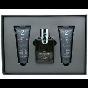 His Open Heart by Jane Seymour for Men 3 Piece Set; Eau De Toilette Spray New